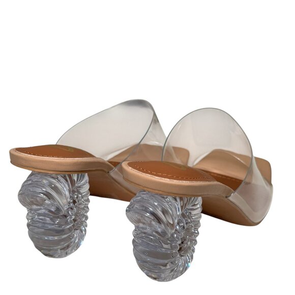 Cape Robbin Robertaa Clear Slide Sandals Acrylic Nautilus Shell Heel size 10 - Picture 6 of 7
